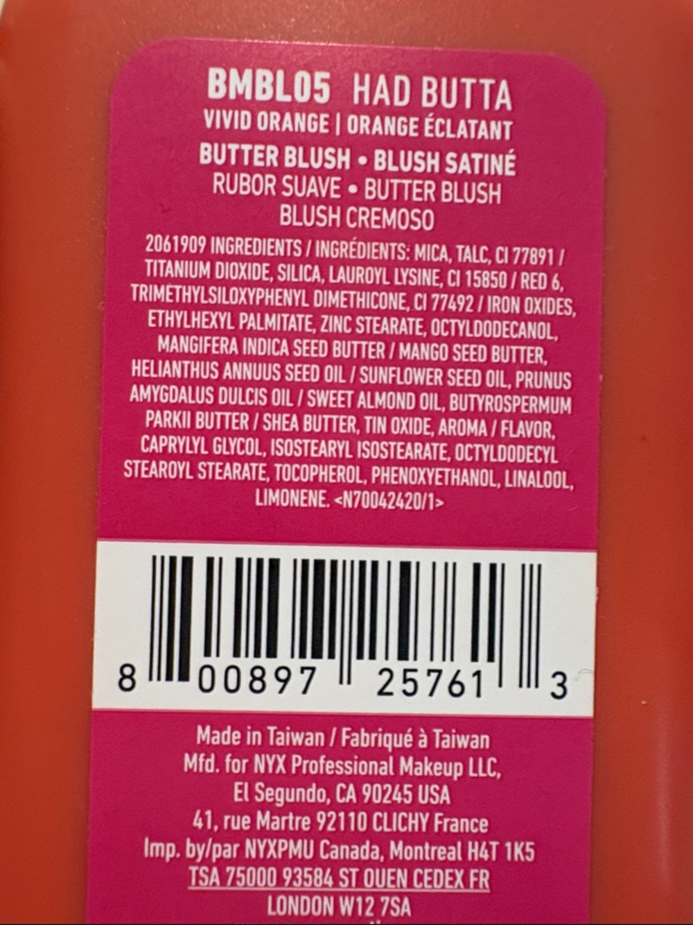 NYX Buttermelt Blush - Bright Coral - Picture 4 of 7